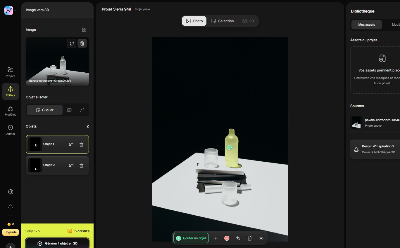 Selecting a decorative object from a photo in Segmentit