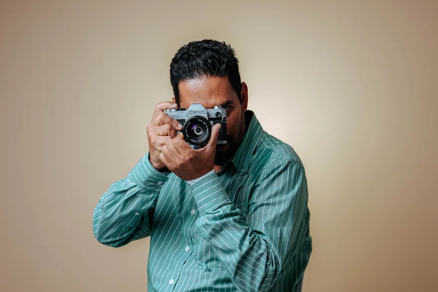 A person taking a photograph